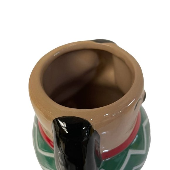 Collectible Christmas Dog Puppy Coffee Mug Green Sweater Red Scarf 5" x 2 1/2" - Picture 2 of 8